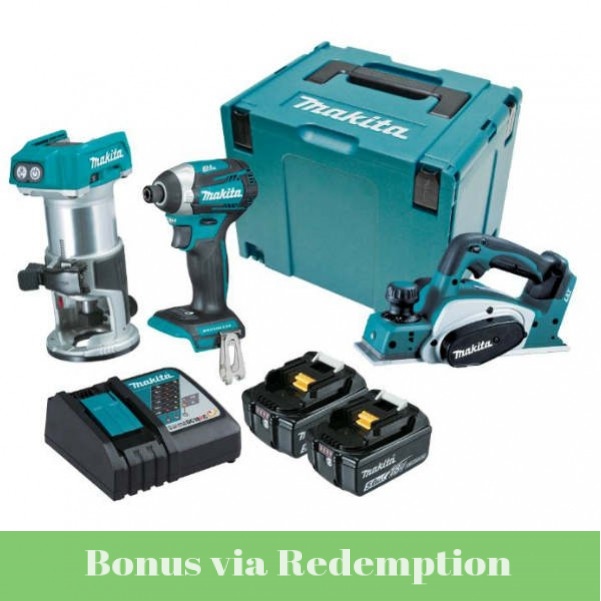 Makita DLX3098TJ - 18V 5.0Ah Brushless Cordless 3 Piece Combo Kit 