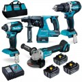 Makita DLX4102T - 18V 5.0Ah Cordless Brushless 4 Piece Combo Kit