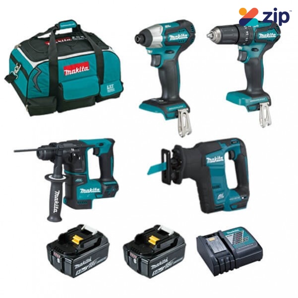 Makita DLX4110T - 18V 5.0Ah Cordless Brushless 4 Piece Sub Compact Combo Kit