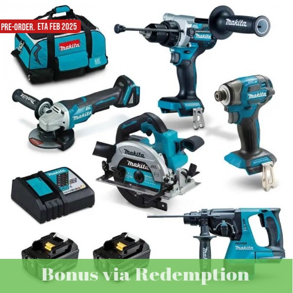 Makita DLX5101TX1 - 18V 5.0Ah Li-Ion Brushless 5 Piece Combo Kit