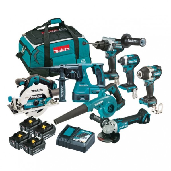 Makita DLX7029X1 - 18V 2 x 5.0Ah 2 x 6.0Ah Brushless Cordless LXT 7 Piece Combo Kit