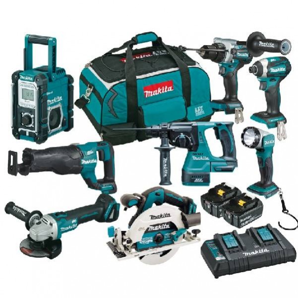 Makita DLX8038GX1 - 18V 6.0Ah Cordless Brushless 8 Piece Combo Kit