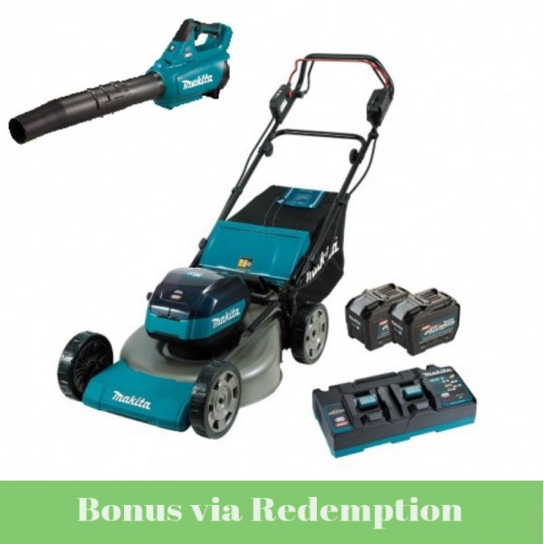 Makita LM002GL201 - 40V Max 8.0Ah Li-ion Cordless Brushless 534mm (21") Lawn Mower Combo Kit