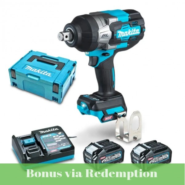 Makita TW001GM201 - 40V 4.0Ah Max XGT Li-ion Cordless Brushless 3/4" Impact Wrench Kit