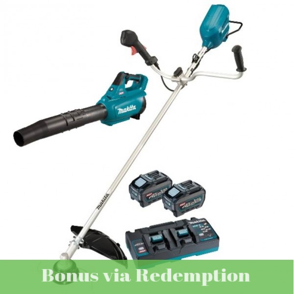 Makita UR012GT201 - 80V (40Vx2) 5.2Ahx2 Max XGT Cordless Brushless U-Handle Brushcutter Combo Kit