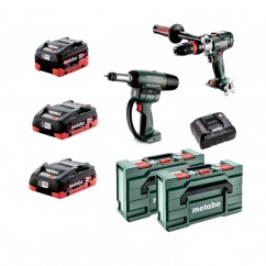 Metabo MET18BL2MB3HD455HW (AU468207400) - 18V 4.0Ah 5.5Ah Li-ion Cordless Brushless Rivet Nut Gun and Hammer Drill/Driver Kit