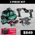 Metabo MX3SB2HD5.5CK - 3 Pieces 18V 5.5Ah Cordless Brushless Combo Kit AU68306955 