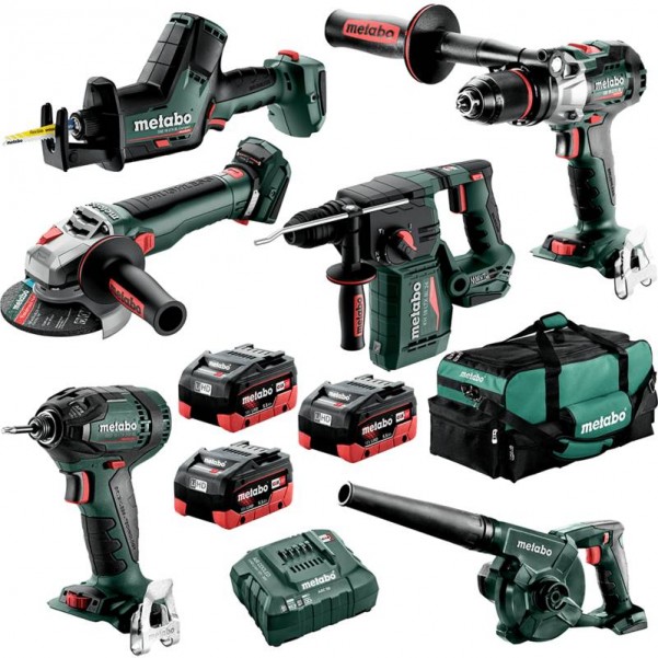 Metabo MET18MX6LB3HD5.5EW (AU68600950) - 18V 5.5Ah Brushless Cordless 6 Pce Combo Kit