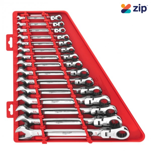 Milwaukee 48229413 - 15 Piece Imperial Flex-Head Ratcheting Wrench Set