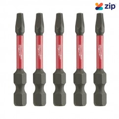 Milwaukee 48324606 - 5 Pack #2 50mm (2") SHOCKWAVE™ Square Recess Power Bit 