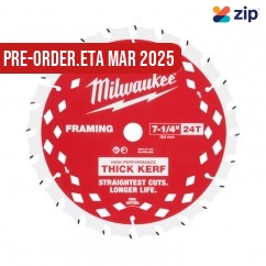 Milwaukee 48408740 - 184mm (7 1/4") 24T Wood Circular Saw Blade Framing Thick Kerf