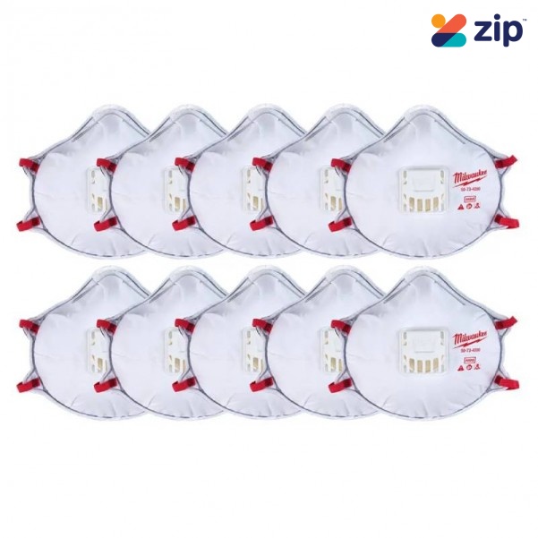 Milwaukee 48734004 - 10-Pack N95 Valved Disposable Respirator with Gasket