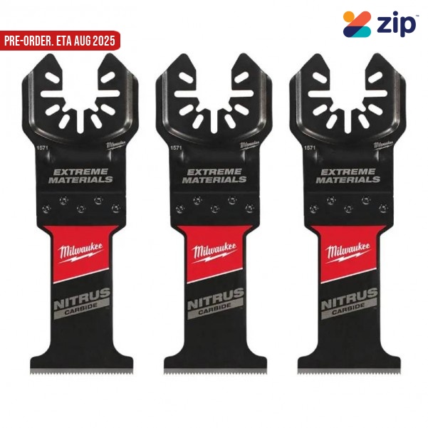 Milwaukee 49251573 - 3 Pack OPEN-LOK 35mm (1-3/8") NITRUS CARBIDE Extreme Metal Multi-Tool Blade