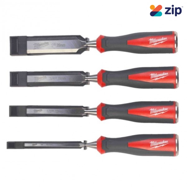 Milwaukee 4932479897 - 4 Piece Beveled Edge Chisel Set