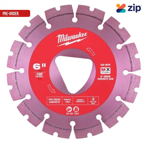 Milwaukee 49937261 - 150mm (6") Green Concrete Purple Diamond Blade 