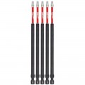 Milwaukee 48324855 - 5-Pack 150mm (6") SHOCKWAVE Square #2 Power Bit