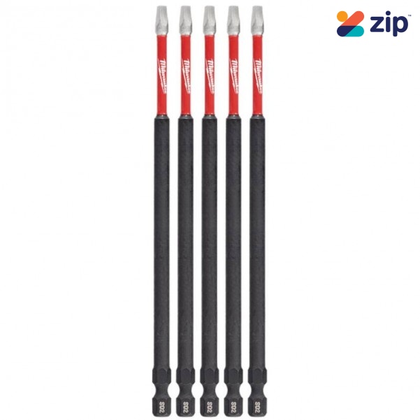 Milwaukee 48324855 - 5-Pack 150mm (6") SHOCKWAVE Square #2 Power Bit