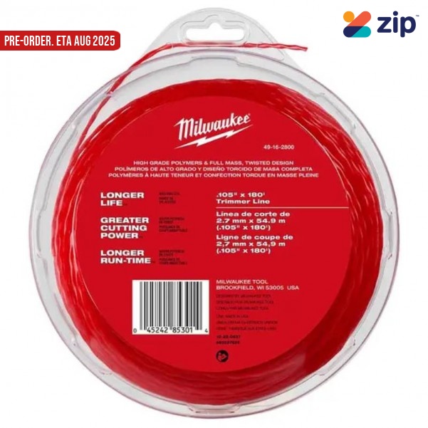 Milwaukee 49162800 -  2.7mm X 55m Trimmer Line