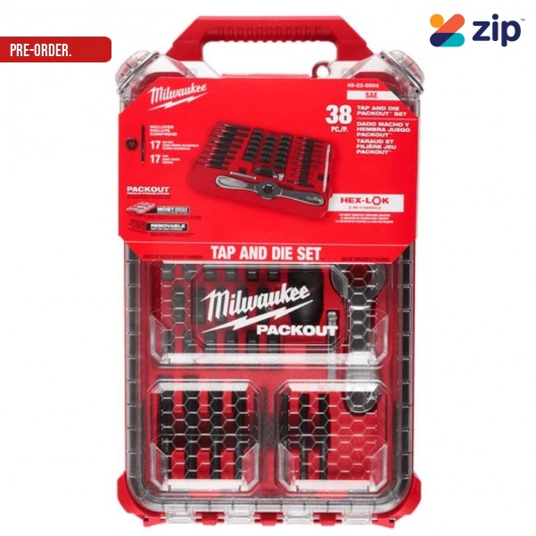 Milwaukee 49225604 - 38pce SAE Tap and Die PACKOUT Set