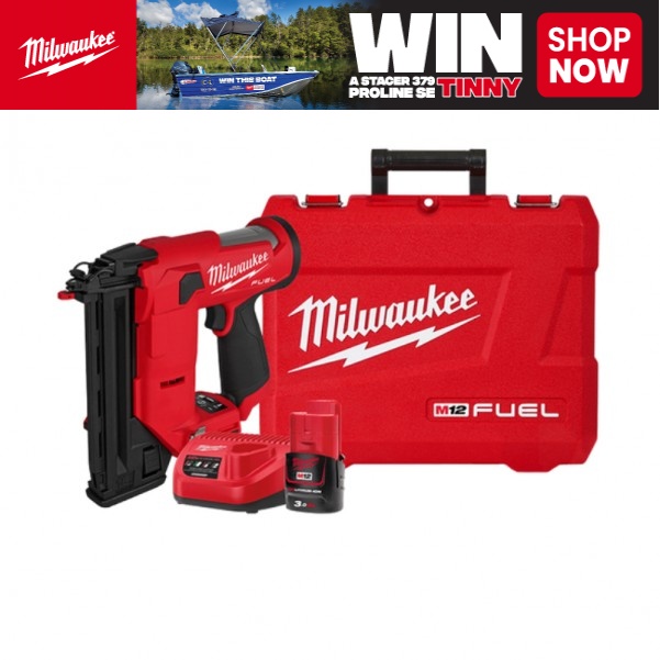 Milwaukee M12FCN18GS301C - 12V 3.0Ah M12 FUEL 18 Gauge Compact Brad Nailer Kit