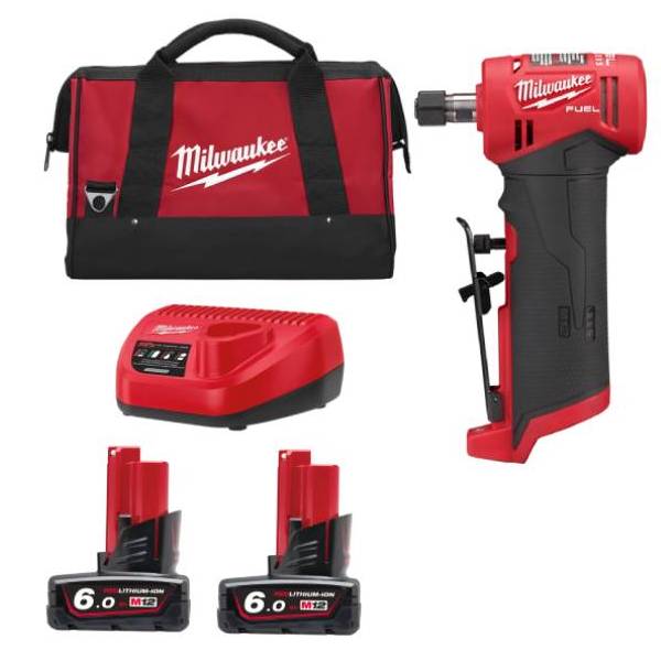 Milwaukee M12FDGA-602BA - 12V 6.0Ah Cordless M12 FUEL Right Angle Die ...