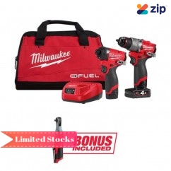 Milwaukee M12FPP2A2B422B - 12V FUEL Cordless 2 Piece Combo Kit ​(Limited Time Only)