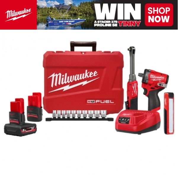 Milwaukee M12FPP3D25252C - 12V Fuel Cordless Brushless 3 Piece Power Pack Combo Kit