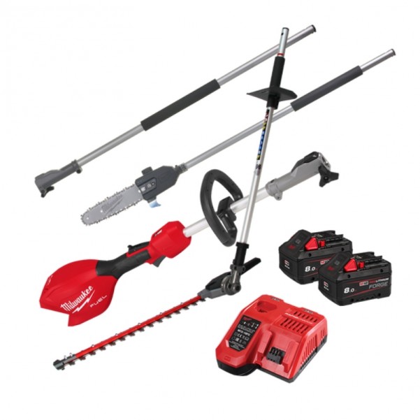 Milwaukee M18FOPHPP3A2802F -18V 8.0Ah Li-ion Cordless FUEL™ QUIK-LOK™ Outdoor Power Combo Kit