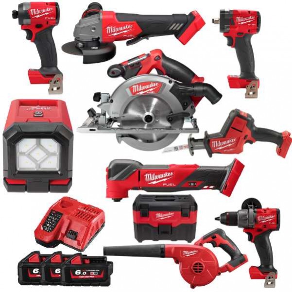 Milwaukee M18FPP10C3603B M18 Fuel 18V 10 Piece 3 X 6.0Ah Combo Kit