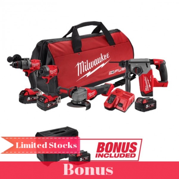 Milwaukee M18FPP4A3BD503B - 18V 4x5.0Ah M18 FUEL 4 Piece Combo Kit 4A3BD