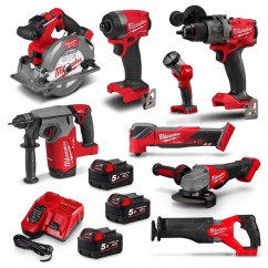 Milwaukee M18FPP8A4503B - 18V 5.0Ah Li-ion Cordless Brushless Mega Combo Kit