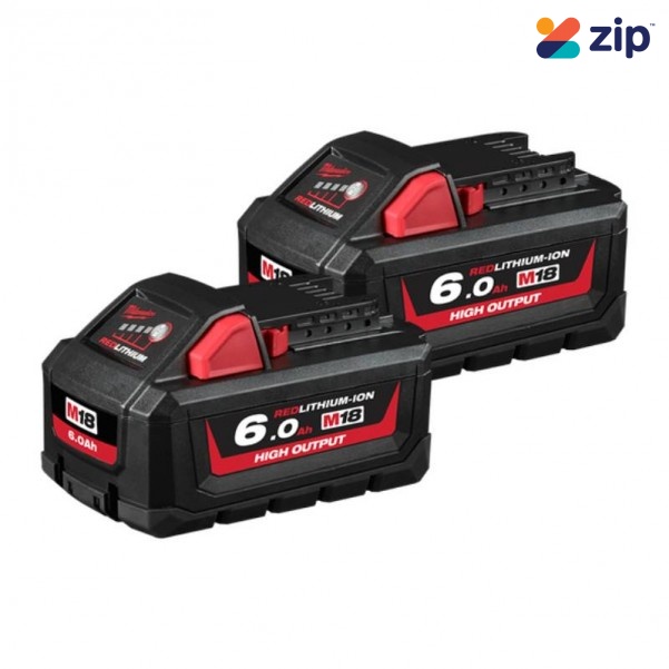 Milwaukee M18HB62 - 18V 6.0Ah M18 REDLITHIUM-ION High Output Battery Twin Pack