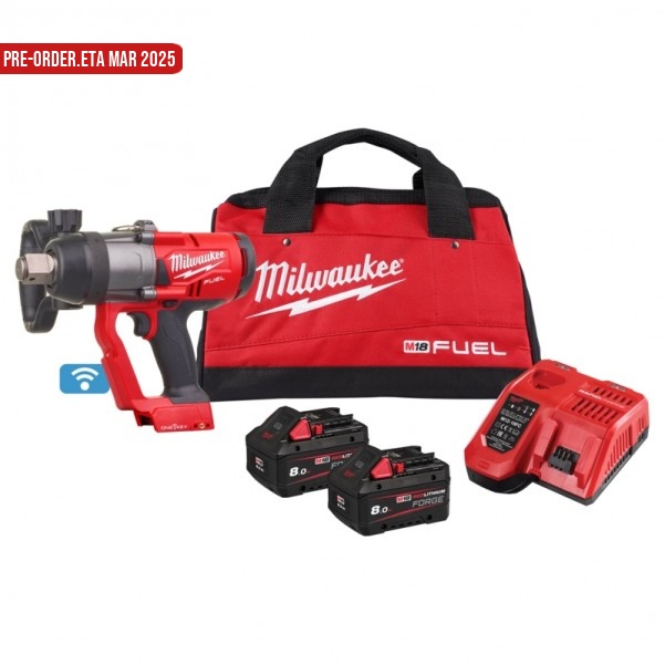 Milwaukee M18ONEHIWF1802FB - 18V 8.0Ah FUEL™ 1" High Torque Impact Wrench w/ ONE-KEY™ Kit