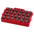 Milwaukee 49667057 - SHOCKWAVE™ 1/2" Drive 27 Piece Metric + SAE Standard Impact Socket Tray Set