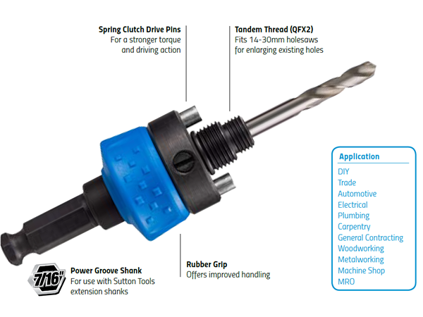 Sutton tools hole saw shop arbor