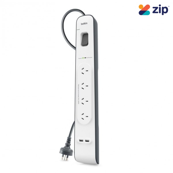 Belkin 2.4 Amp USB 4-Outlet Surge Protection Strip - White - BSV401AU2M