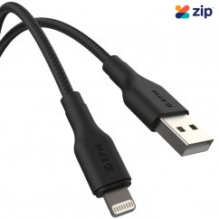 EFM USB-A to Lightning Braided Power and Data Cable 1m - Black - EFCAS1U993BLA