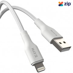 EFM USB-A to Lightning Braided Power and Data Cable 1m - White - EFCAS1U993WHI