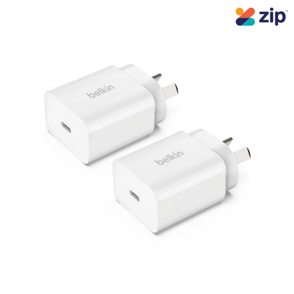 BoostCharge USB-C PD 3.0 Wall Charger 20W - 2 Pack - WCA007AUWH-2PK