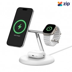 Belkin BoostCharge Pro 3-in-1 Magnetic Wireless Charging Stand with Qi2 15W - White - WIZ023AUWH