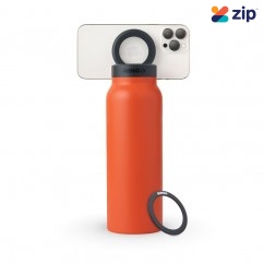 Ringo All-in-One Water Bottle with Magnetic Phone Mount - Orange 710ml (24oz) - B2OR24LSC1