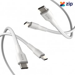 EFM USB-C Braided Cable Twin Pack - 1M - With 60W Power Throughput - EFCAT1C932WHI